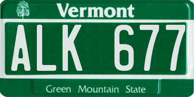 VT license plate ALK677