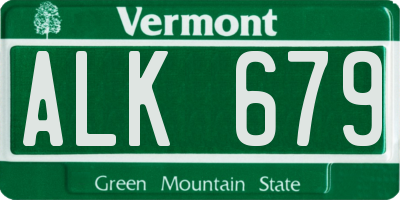 VT license plate ALK679