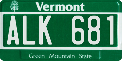VT license plate ALK681
