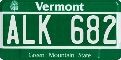 VT license plate ALK682