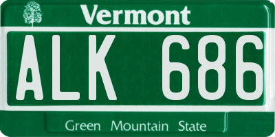 VT license plate ALK686