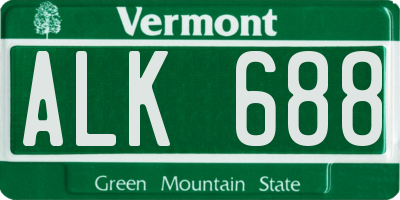 VT license plate ALK688