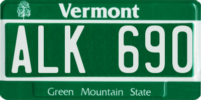 VT license plate ALK690