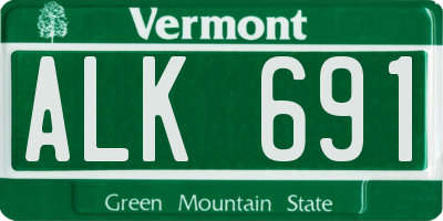 VT license plate ALK691