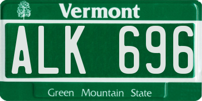VT license plate ALK696