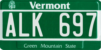 VT license plate ALK697