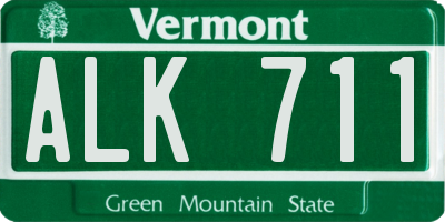 VT license plate ALK711