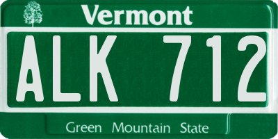 VT license plate ALK712