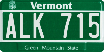 VT license plate ALK715