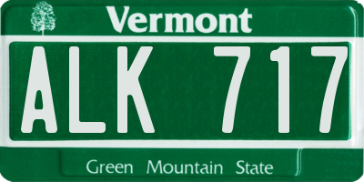VT license plate ALK717