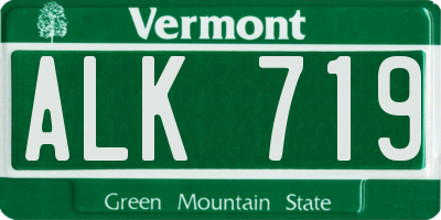 VT license plate ALK719