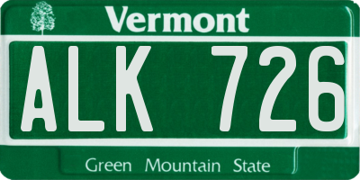 VT license plate ALK726