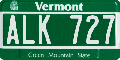 VT license plate ALK727