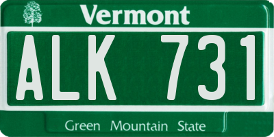 VT license plate ALK731