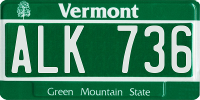 VT license plate ALK736