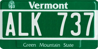 VT license plate ALK737