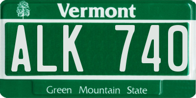 VT license plate ALK740