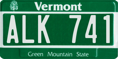 VT license plate ALK741