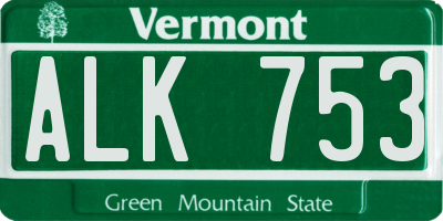 VT license plate ALK753