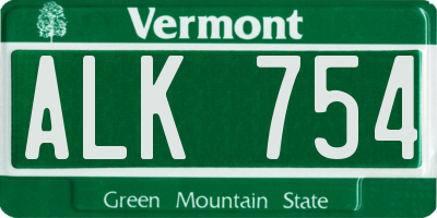 VT license plate ALK754