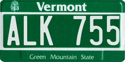 VT license plate ALK755