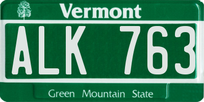 VT license plate ALK763