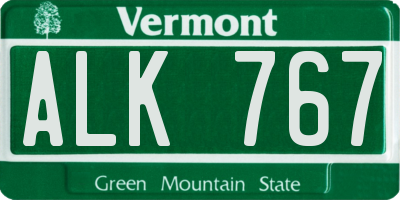 VT license plate ALK767
