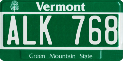VT license plate ALK768