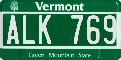VT license plate ALK769