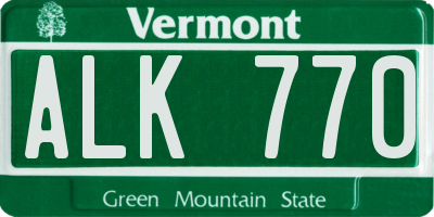 VT license plate ALK770