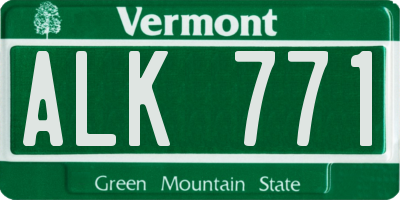 VT license plate ALK771