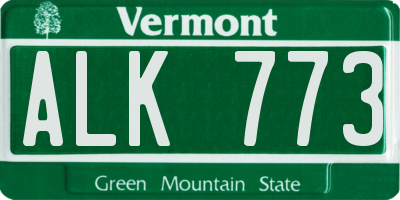 VT license plate ALK773