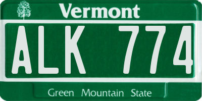 VT license plate ALK774