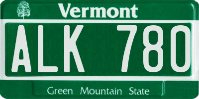 VT license plate ALK780