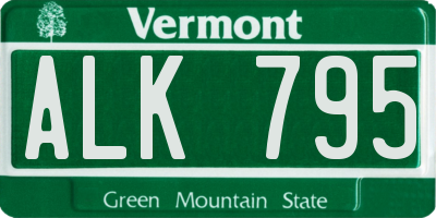 VT license plate ALK795