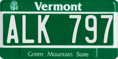 VT license plate ALK797
