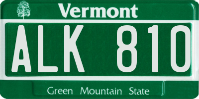 VT license plate ALK810