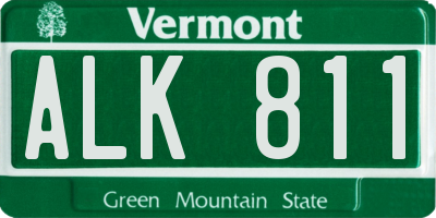 VT license plate ALK811