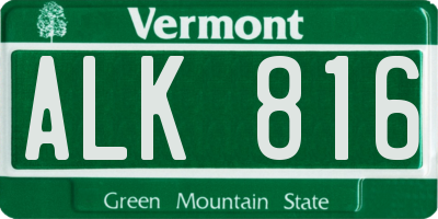 VT license plate ALK816
