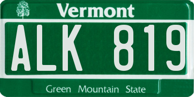 VT license plate ALK819