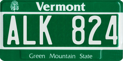 VT license plate ALK824