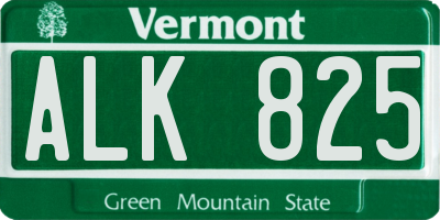 VT license plate ALK825