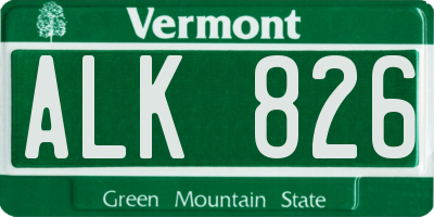 VT license plate ALK826