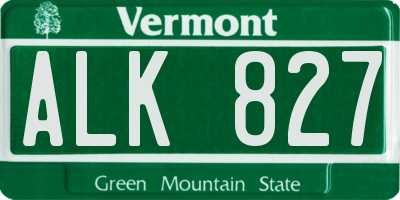 VT license plate ALK827