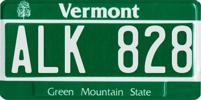 VT license plate ALK828