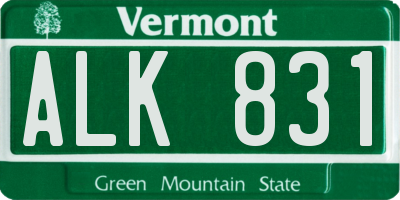 VT license plate ALK831