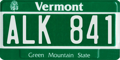 VT license plate ALK841