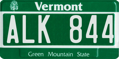 VT license plate ALK844