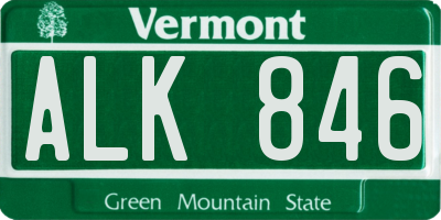 VT license plate ALK846