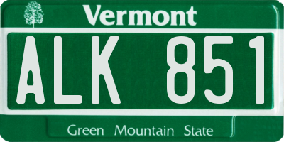 VT license plate ALK851